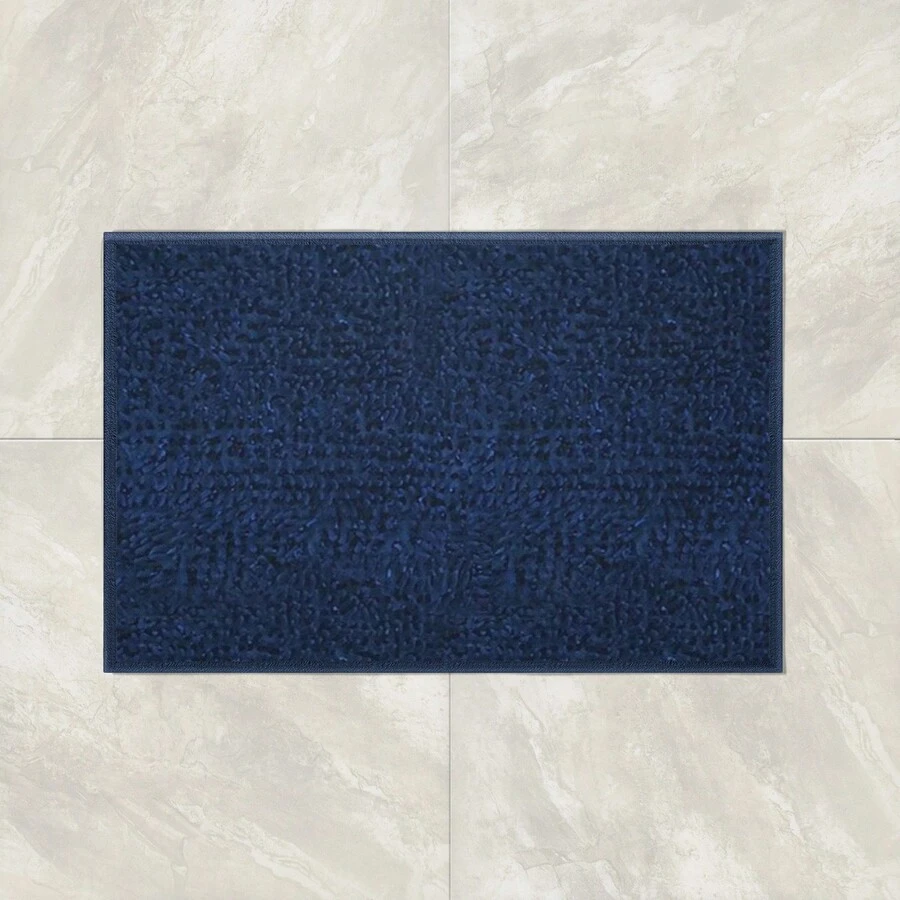 Bargain Hunters Ivy Chenille Bath Mat Non Slip Soft Absorbent Microfiber 17x24 20x30 Various Colors - 海軍 - 查看 1