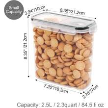 Vtopmart - Juego de 4 Contenedores Hermeticos para Cereal, Recipientes Hermeticos de 2.5L para Organizacion de Alimentos Secos, Organización y Almacenamiento de Cocina - Negro - Ver 2