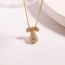 1 Stück Damen Halskette Anhänger Charme mit goldbeschichteter Kubik-Zirkonia Anfangsbuchstabe-Buchstaben-Perlen. 26 Buchstaben und individuelle Namenshalskette bieten ein Vintage-Schmuckgeschenk.