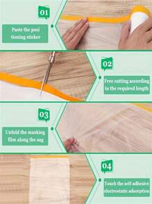 1 rouleau de film anti-poussière. Film plastique épais décoratif et protecteur contre la poussière. Housse de canapé anti-poussière. Bâche plastique avec ruban adhésif. Film de protection imperméable. Pour empêcher la poussière sur les voitures, les meubles, les tapis, les sols, l'emballage, les sacs, les organiseurs, le stockage.