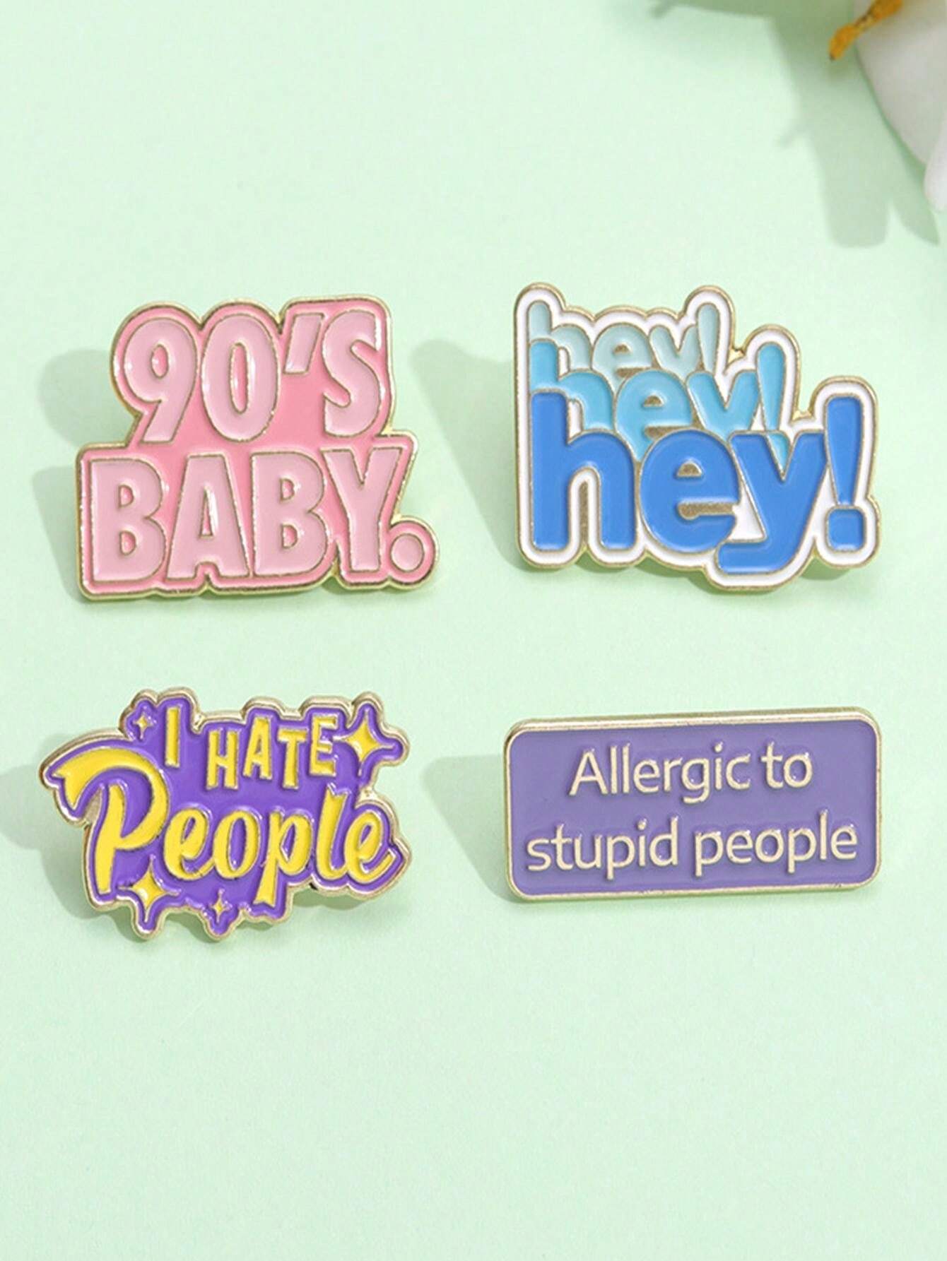 4pcs Children's English Letters Macaron Color Sentence Fun Creative