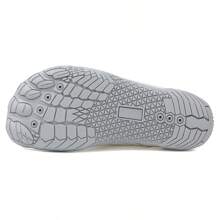 1 Paire de chaussures de sport pour femmes à séchage rapide, à lacets, blanches avec motif géométrique, semelle en caoutchouc, basse, pour la natation en plein air à la plage, chaussures de sport aquatique pieds nus.