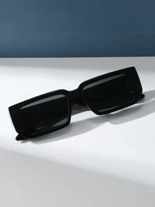 Vintage Rectangular Unisex Plastic Fashion Classic Decorative Outdoor Travel Beach Vacation UV Protection Fashion Glasses - Multicolor - View 2