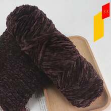 100g DIY Plush Yarn Soft Chenille Amigurumi Velvet Knitting Sewing DIY Material For Scarf/Sweater 100% Polyester Velvet Yarn Accessories Summer, School - Gold Velvet Thread - View 41