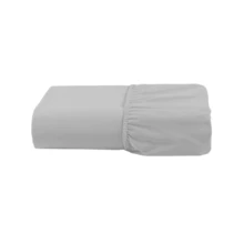 Lençol de Cama Avulso Malha 100% Algodão Solteiro/Casal/Queen Liso Com Elástico - Cinza - Visão 2