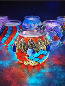 1pc DIY Glass Mosaic Vase Material Kit For Handmade Parent-Child Puzzle Toy Creative Home Decoration - Multicolor - View 9