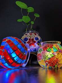 1pc DIY Glass Mosaic Vase Material Kit For Handmade Parent-Child Puzzle Toy Creative Home Decoration - Multicolor - View 6