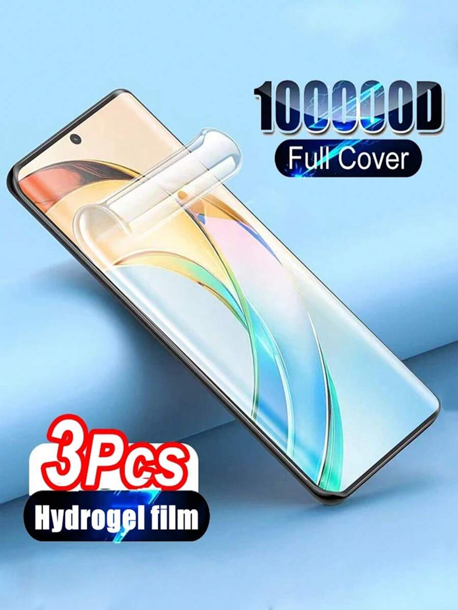 3 件全覆盖水凝胶膜适用于华为/荣耀 100、90 Lite、80、70、50 Pro、X6、X6A、X7、X7A、X7B、X8、X8A、X8B、X9、X9A、X9B、Play 8T、7T、Magic 5 Lite、Magic 6 Lite、P60、Mate60 Pro、屏幕保护膜软膜、非钢化玻璃
