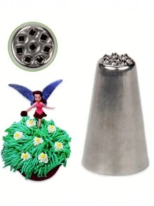 3pcs Grass Shaped Stainless Steel Icing Nozzles, Pastry Decorating Tools For Cream, Fondant, Chestnut Puree, Etc. - Silver - View 7