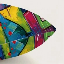 1 housse de coussin mignonne d'oreiller avec chat abstrait en aquarelle et texture en peau de pêche imprimée double face,double face,texturée en peau de pêche,45*45CM/18*18 pouces, pour coussin d'intérieur de canapé moderne, décoration de fête