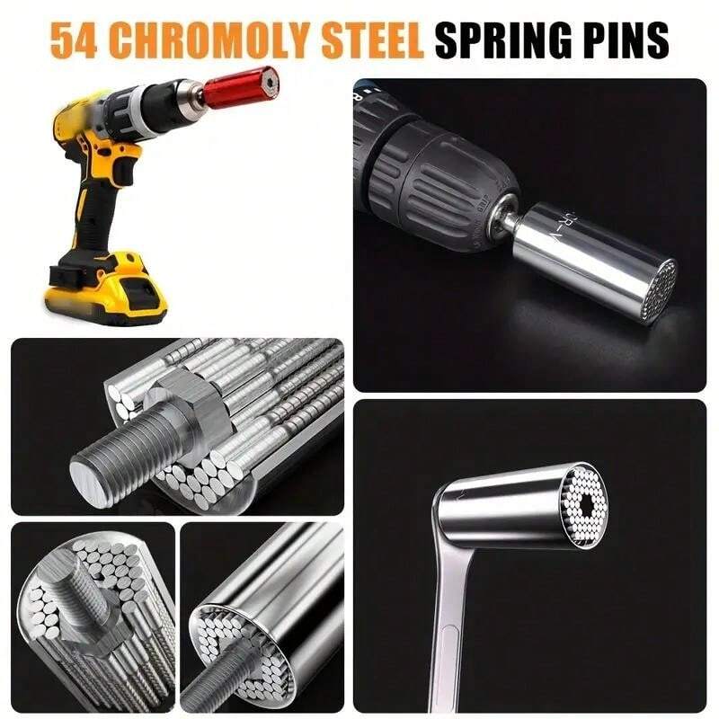 2pcs ProGrade Universal Socket Wrench Adapter Set, Loosen Any Bolt