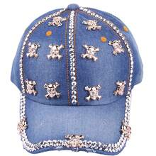 Mũ cao bồi hình đầu lâu đính đá thời trang du lịch ngoài trời, mũ bóng chày, mũ bóng chày, mũ cưỡi ngựa chống nắng - mũ bóng chày đầu lâu - Xem 1