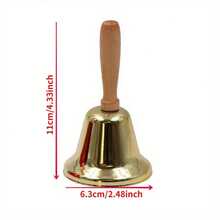 1 件圣诞手铃金色红色圣诞老人节日用品创意铃铛派对用品圣诞装饰 - 紅色 - 查看 3