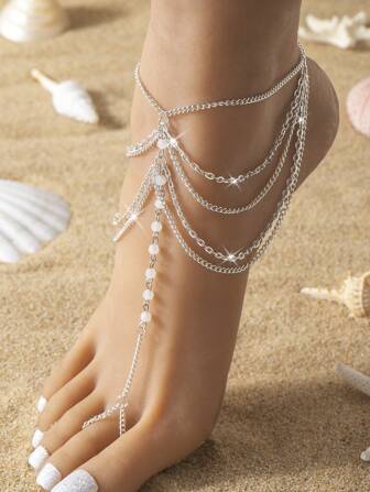 1 st europeisk och amerikansk stil metallkedjelänk för kvinnor, perfekt för strand, dagligt slitage, fester och presenter