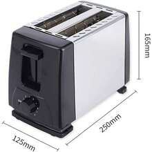 Tostadora De Pan Tostadora Eléctrica  2 Rebanadas De Pan Acero Inoxidable - Plateado - Ver 5