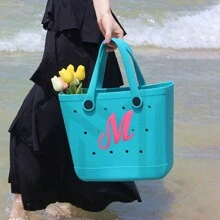 1pc Pink Letters For Beach Bag Decorative Charm Insert Bag Accessories Beach Bag Accessories For Women's Rubber Beach Handbag EVA Bag Personalized Handbag 3D Letters DIY Your Bag(LetterA-Z)  Beach Accessories Rubber Beach Bag