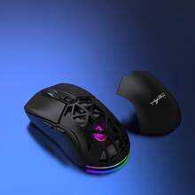 HXSJ新款雙模式無線滑鼠，磁吸可替換背蓋，RGB燈效，光學滑鼠，可充電，適用於家庭、辦公室以及遊戲 - 黑色 - 查看 9