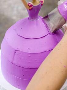 1入組大號單面齒狀裝飾嘴，超大號不鏽鋼結構裝飾嘴，帶雙面齒狀的平面裝飾嘴，適用於塗抹奶油，DIY蛋糕烘焙工具 - 銀色 - 查看 4