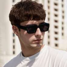 复古矩形框太阳镜男女通用一体式防紫外线眼镜，适合海滩度假、旅行和驾驶、摄影道具太阳镜太阳镜海滩配件太阳镜太阳镜遮阳镜适合夏季海滩度假、户外、旅行