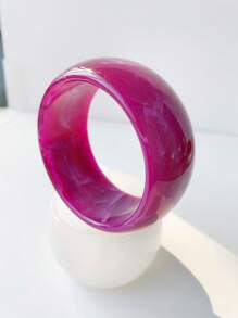 1pc Exaggerate Vintage Colorful Transparent Retrot Marble Pattern  Acryic Heavy Wide Bangle Bracelet Women Wrist Jewelry - Marble - View 12