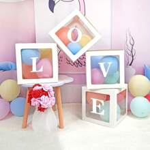 1入組透明氣球盒裝套裝，適用於兒童生日派對、婚禮、訂婚、單身派對和聚會場合裝飾，可客製化名稱組合，適用於學校和公司聚會活動 - 彩色 - 查看 12