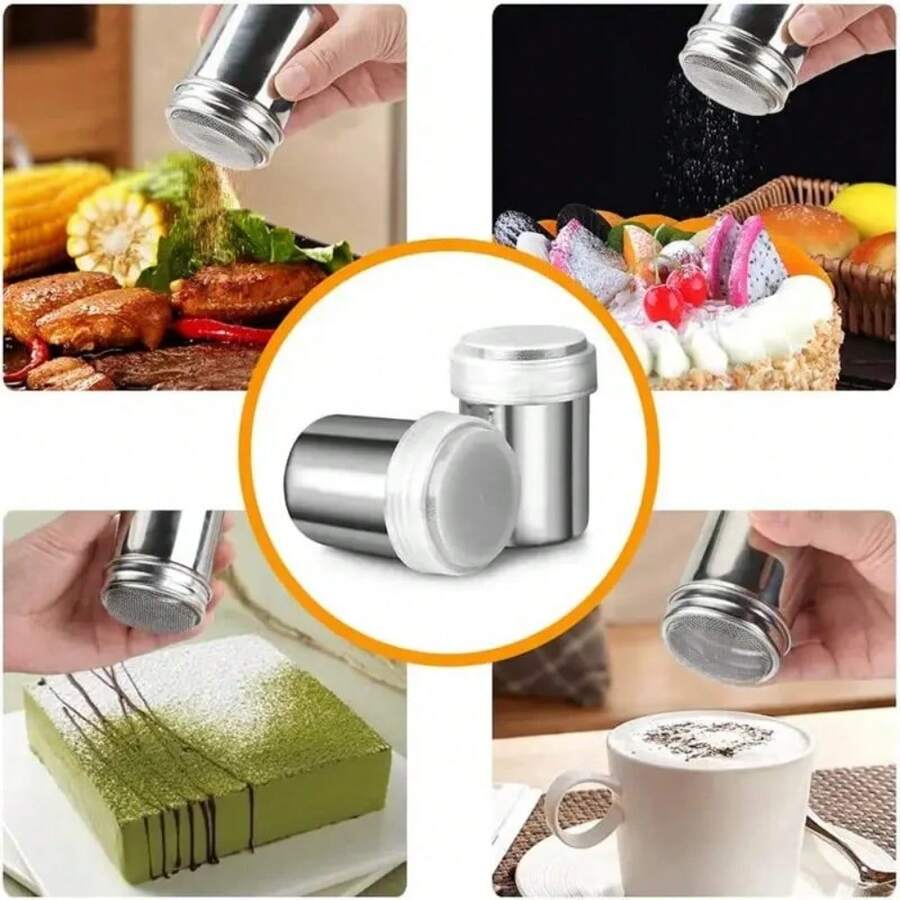 Stainless Steel Cocoa Flour Coffee Sifter Flour Sugar Icing Mesh Sifter