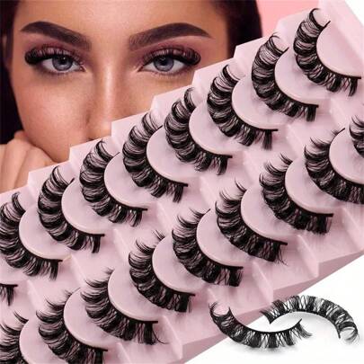 NEU 10 Paar 3D DD Curl Streifen Wimpern 17mm Flauschige Wimpernverlängerung Zubehör Natürliche 5D Künstliche Wimpern Make-up Tools Streifen Wimpern, Wimpern, Künstliche Wimpern