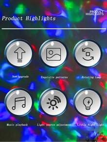 Star Sky Projection Lamp, Crystal Full Stars Light, Christmas Party Camping USB Rechargeable Rotating Atmosphere Night Light - Black - View 4