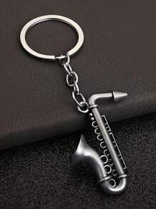 1 pieza Mini instrumento musical saxofón de metal en estilo bohemio y dopamina, llavero colgante, regalo musical para amigos, padres, niños, accesorios de coche, bolso, escuela, estilo gótico y Y2K, disponible al por mayor
