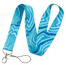 One Colorful Marble Pattern Long Lanyard For Doctor, Nurse, Student, Teacher, Exhibition Staff ID Badge, Can Be Used As Exhibition, Gift Or Daily Accessory School