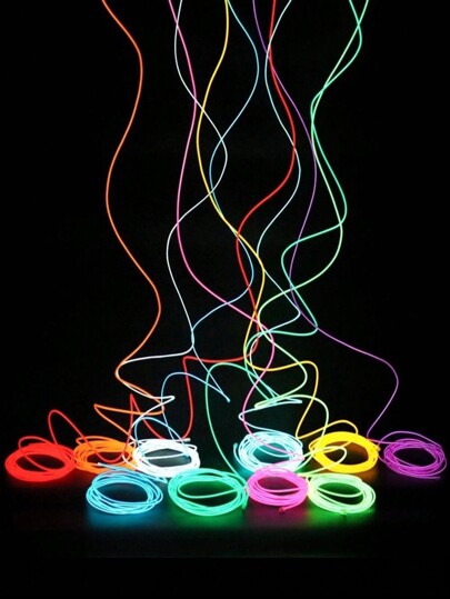 EL Wire String Light (1-Pack): Flexible Electroluminescent Wire For Festival Outfits, Room And Car Interior Atmosphere, Birthday Parties, Clubs, Bars, And Weddings. Battery Operated Portable Neon LED Lights.