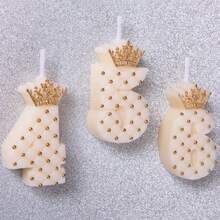 1pc Birthday Candle Creative Crown Shaped Number Candle Party Cake Decoration For Children - Multicolor - View 2