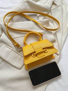 2025 New Women's PU Niche Crossbody Bag, One Shoulder Handbag, High-End Crossbody Bag; 2025 New Summer Y2K Style Niche Mini Chain Bag, Fashionable Cream Yellow Women's Bag - Yellow - View 7