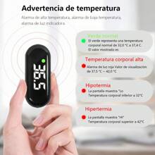 Termómetro Infrarrojo Digital Recargable Medidor Temperatura - Negro - Ver 4