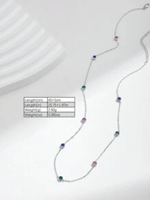 SYMFNY 1 pezzo Collana circolare personalizzata alla moda in argento sterling 925 artificiale e colorata