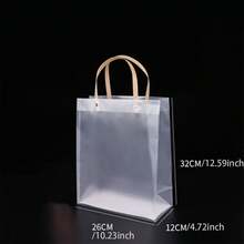 1pc Frosted Plastic Shopping Gift Bag For Wedding Party Favor Packaging, Festival Gift Bag - Multicolor - View 5