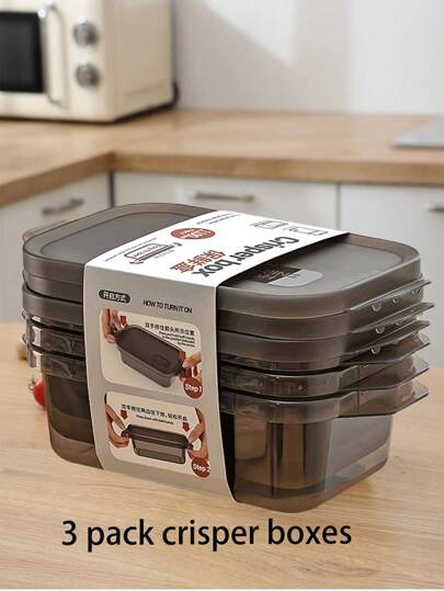 3 件食品储存容器，可冷冻和微波炉加热，包括 XL、L、M、S 尺寸