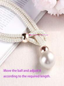 A Pair Of Pearl Decorative Curtain Tiebacks For Room Decor, Luxe And Minimalistic Style, Adjustable Curtain Clips With No Need For Drilling No-Drill