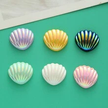 6/18/30 Pcs Colorful Shell Resin Jewelry, Suitable For DIY Crafts, Phone Cases, Fashion Bags, Hair Accessories, And Flat Decoration Supplies - Multicolor - View 9