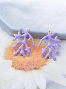 4pcs Copper Double-Sided Enamel Coral Branch Charms Pendant Jewelry Accessories For Women DIY Earrings/Bracelets/Necklaces, Mother Day Gift, Graduation Gift