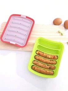 1pc Random Silicone Sausage Mold With Lid, Baking, For Baby Food Supplement And Kitchen Tools - Multicolor - View 4