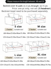 1pc Elastic Sofa Cover, Universal Four Seasons Splash-Proof And Slip-Resistant Full Coverage Sofa Seat Cover, Removable And Washable Sofa Bed Cloth, Suitable For L-Shaped And 1234 Seat Sofas - Grey - View 2