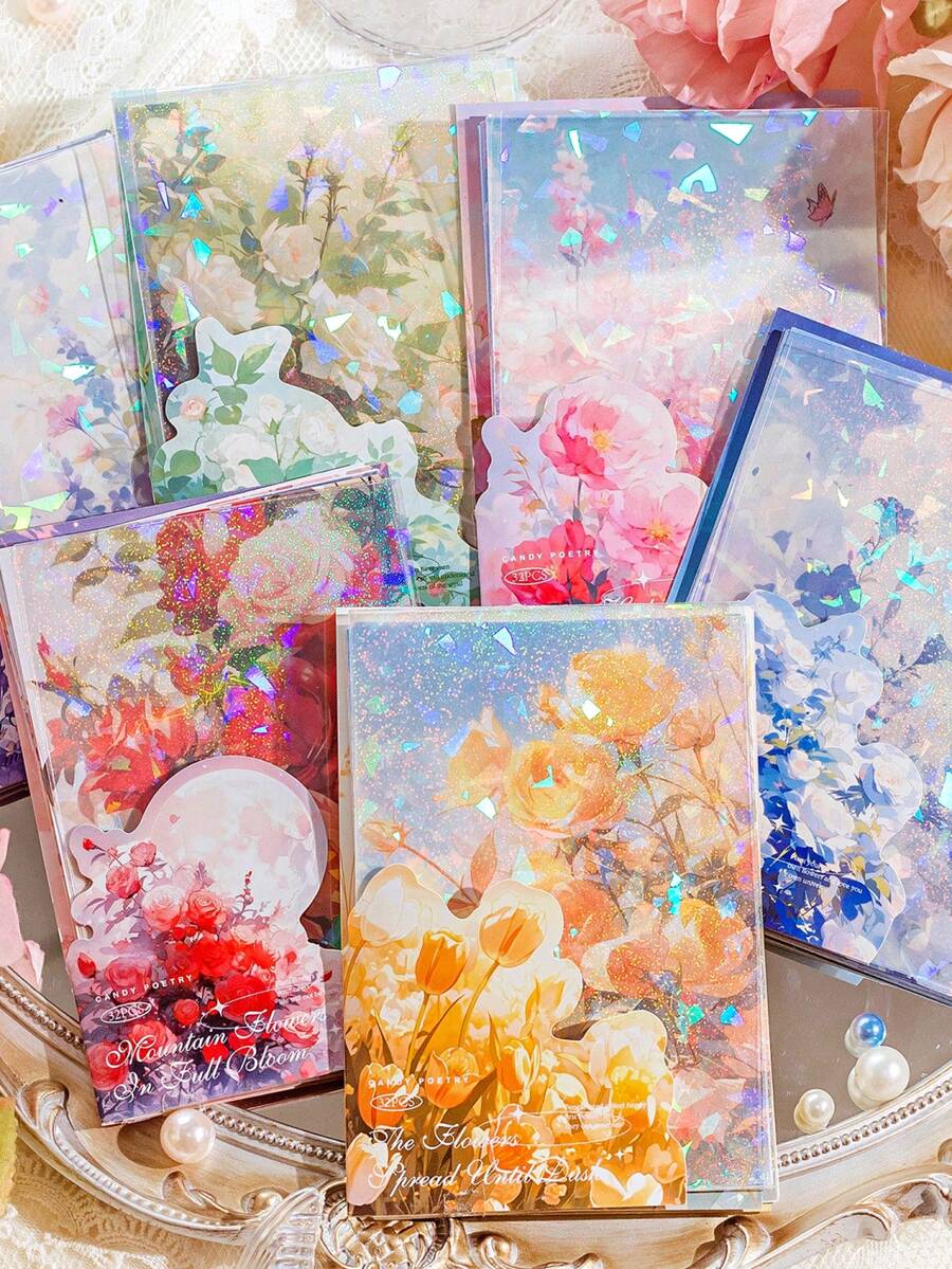 CANDY POETRY 32张/包 白色牛皮纸 梦到花境系列 INS高颜值梦幻日记DIY基础材料 - 彩色 - 查看 1