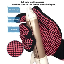 1 pièce Gant de coiffure résistant à la chaleur et antidérapant en rouge, gants isolants thermiques pour fer à friser, lisseur et sèche-cheveux