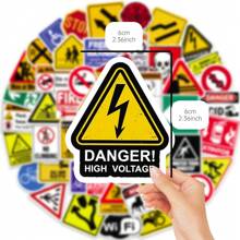 100张警告标志涂鸦贴纸，适用于吉他、滑板、水瓶、保险杠、头盔、滑雪板、笔记本电脑、手机壳、冰箱门、行李箱、摩托车、汽车等，DIY涂鸦贴纸，完美礼物 - 青檸色 - 查看 2