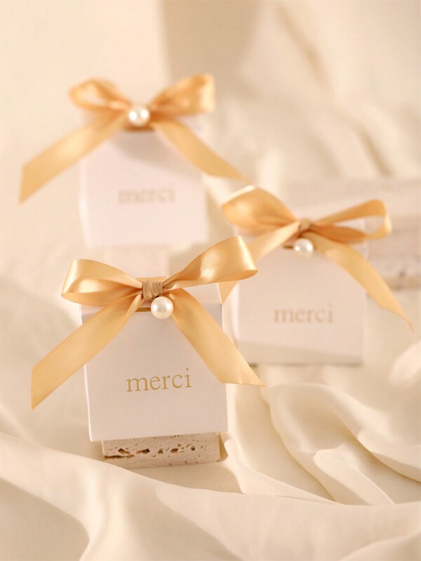 10/30/50 pièces Boîte à bonbons de mariage européenne créative, boîte à bonbons avec ruban et perles, boîte cadeau de faveur pour fête d'anniversaire