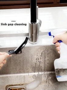 Bộ 6 Bàn Chải Làm Sạch Nhà Bếp, Bàn Chải Làm Sạch Rãnh Cửa Sổ Đa Năng Có Lông Cứng - màu đen - Xem 5