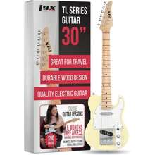 LyxPro 30" Telecaster Electric Guitar, TL Series, Full-Size Paulownia Wood Body, 3-Ply Pickguard, C-Shape Neck, Ashtray Bridge, Quality Gear Tuners, 3-Way Switch & Volume/Tone Controls, 2 Picks Included - 乳白色 - 查看 1