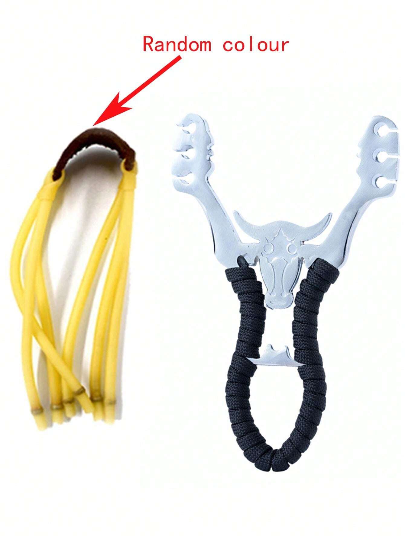 1pc Alloy Outdoor Shooting Slingshot With A Rubber Band For Outdoor
