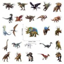 105 stuks dinosaurus realistisch stickerspakket | Coole dinosaurus vinylstickers voor scrapbook, journaling, laptop, bumper, skateboard, waterflessen, computer, telefoon, cartoon, harde hoed, autostickers